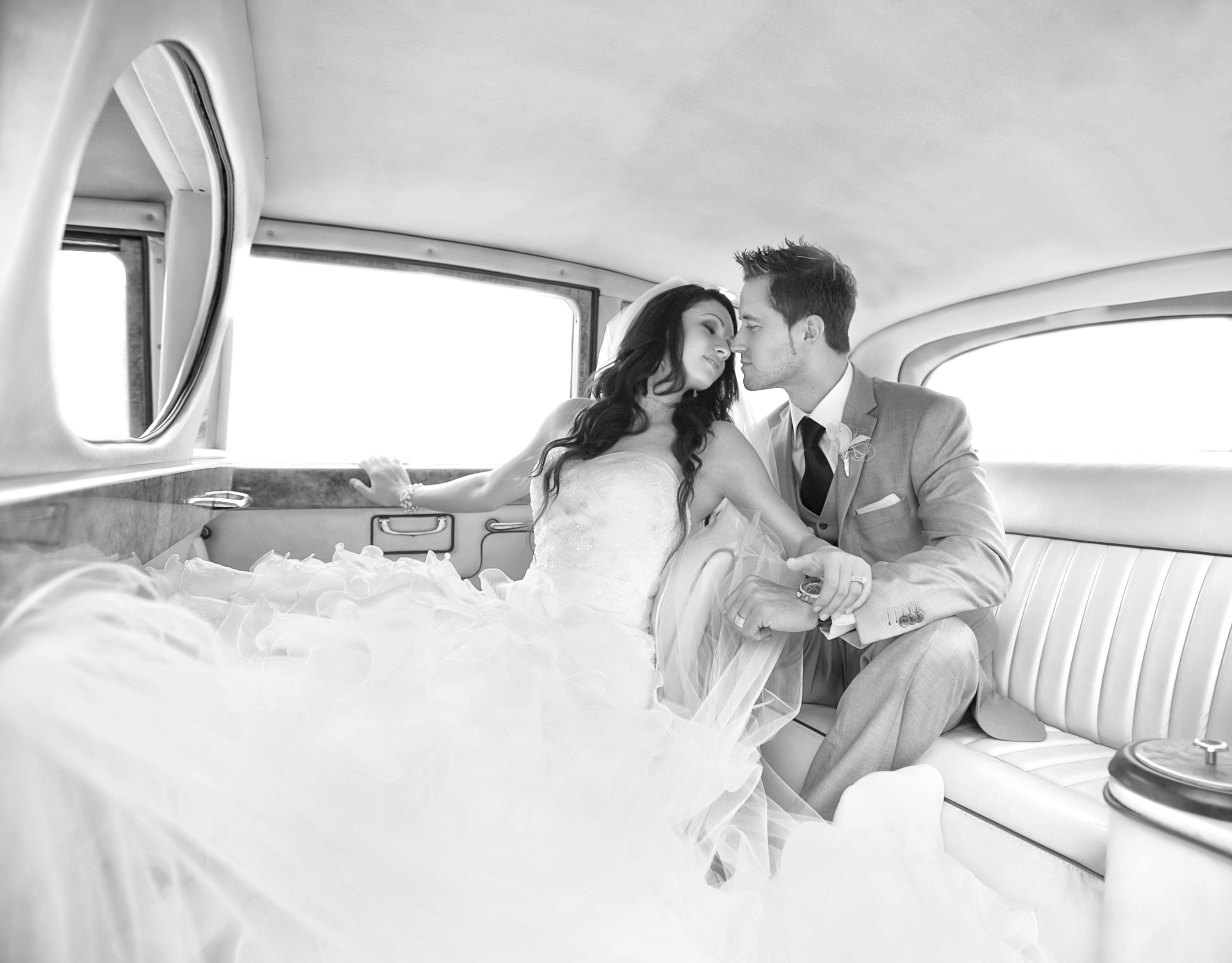 Couple in a vintage car